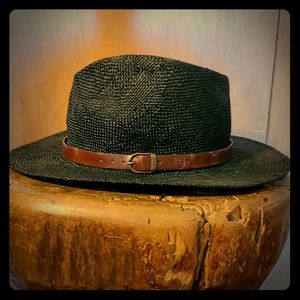 Brixton straw fedora - black with brown band